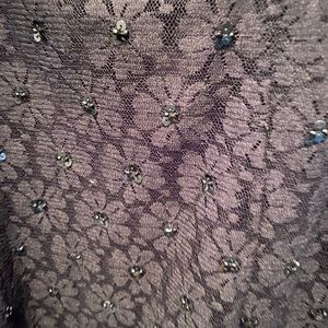 Beautiful DKNY black flower lace top NWT